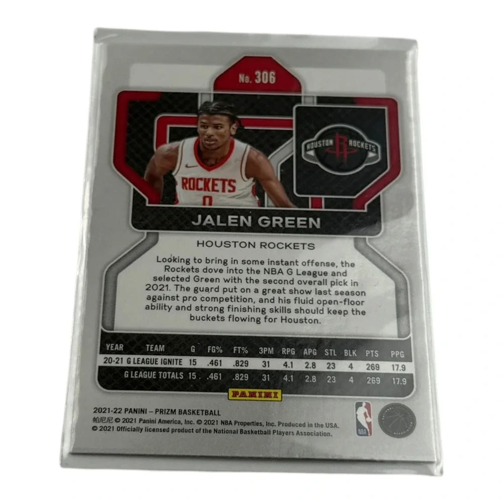 2021-22 Panini Prizm Jalen Green Houston Rockets RC 306 Silver Prizm Rookie Card
